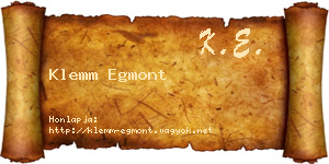 Klemm Egmont névjegykártya